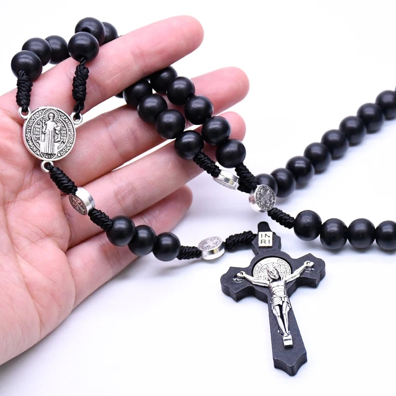 QIGO Black Cross Rosary