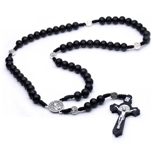 QIGO Black Cross Rosary