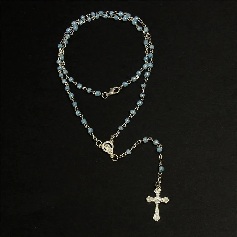 Glass Rosary Necklace