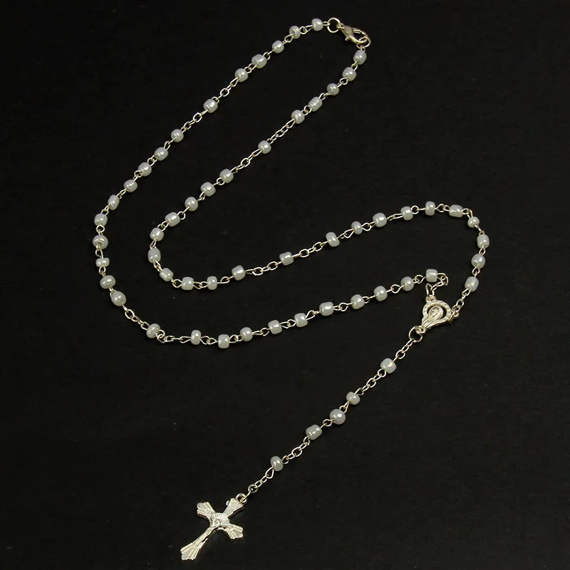 Glass Rosary Necklace