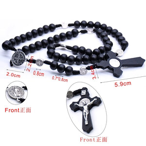 QIGO Black Cross Rosary