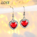 Heart Shape Setting Crystal Necklace And Earings