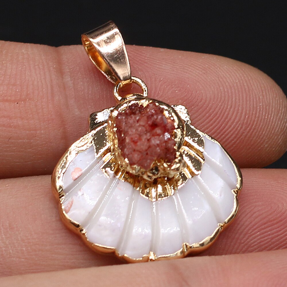 Natural Semi-Gem Shell Necklace