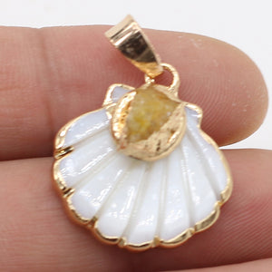 Natural Semi-Gem Shell Necklace