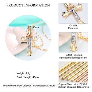 LADYCHIC Crucifix Jesus Gold Cross Necklace