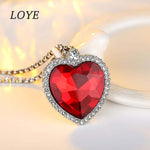 Heart Shape Setting Crystal Necklace And Earings