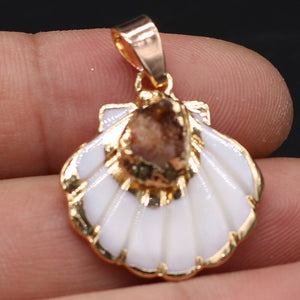 Natural Semi-Gem Shell Necklace