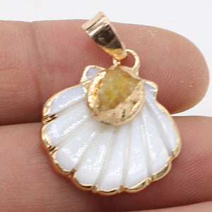 Natural Semi-Gem Shell Necklace